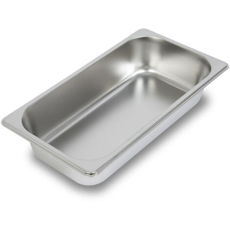 VERTES GN Behälter 1/3 Gastro Norm Gastronorm (Edelstahl, 65mm Tief, Hygienisch, Rostfrei, Kratzfest, Temperaturbeständig von -40° bis +300°C, für Bain Marie und Vielseitigen Einsatz in Gastronomie)