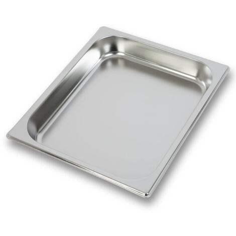 VERTES GN Behälter 1/2 Gastro Norm Gastronorm (Edelstahl, 40mm Tief, Hygienisch, Rostfrei, Kratzfest, Temperaturbeständig von -40° bis +300°C, für Bain Marie und Vielseitigen Einsatz in Gastronomie)