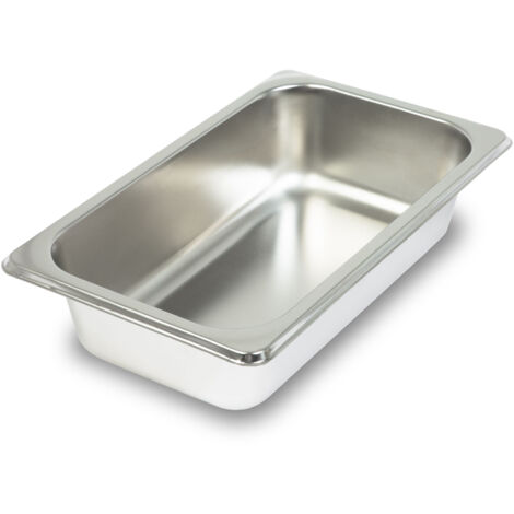 VERTES GN Behälter 1/4 Gastro Norm Gastronorm (Edelstahl, 65mm Tief, Hygienisch, Rostfrei, Kratzfest, Temperaturbeständig von -40° bis +300°C, für Bain Marie und Vielseitigen Einsatz in Gastronomie)