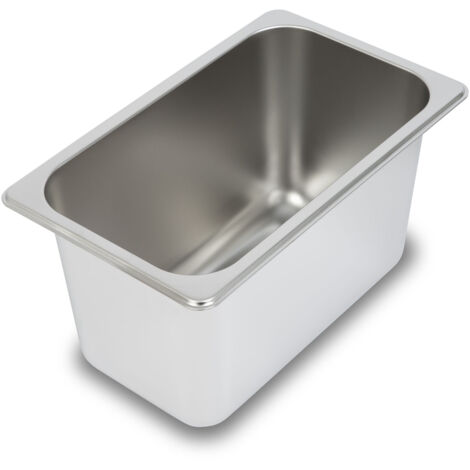 VERTES GN Behälter 1/4 Gastro Norm Gastronorm (Edelstahl, 150mm Tief, Hygienisch, Rostfrei, Kratzfest, Temperaturbeständig von -40° bis +300°C, für Bain Marie und Vielseitigen Einsatz in Gastronomie)