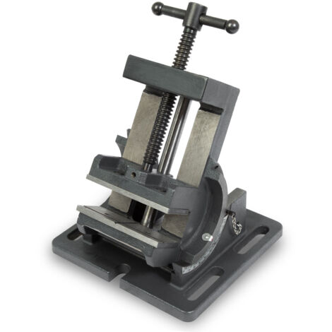 EBERTH Maschinenschraubstock 90° kippbar aus Stahlguss, Maximale Spannbreite 100 mm, Backenbreite 100 mm, Schraubstock für Bohrmaschine, Fräsmaschine, Bohrmaschinenschraubstock