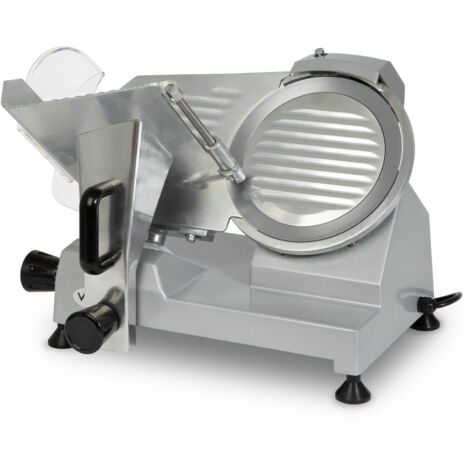 VERTES Gastro Aufschnittmaschine Schneidemaschine, Elektrisch mit 120W, Messer mit 220mm Durchmesser, Schnittstärke 0 bis 12mm, Allesschneider mit Aluminium Gehäuse, Inkl. Schleifstein