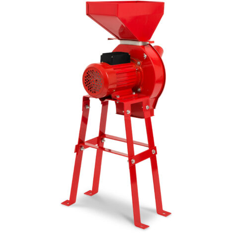 EBERTH Elektrische Getreidemühle mit Starkem 1100 Watt Elektromotor, Durchsatzmenge 240 kg/h, Schrotmühle mit Scharfer Edelstahlklinge, Vier Sieben und Untergestell, Zerkleinerer für Getreide