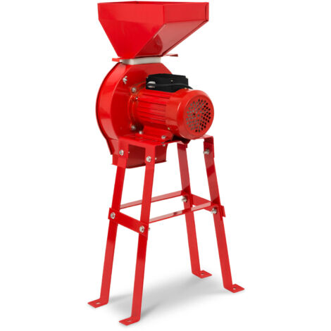 EBERTH Elektrische Getreidemühle mit Starkem 1100 Watt Elektromotor, Durchsatzmenge 240 kg/h, Schrotmühle mit Scharfer Edelstahlklinge, Vier Sieben und Untergestell, Zerkleinerer für Getreide