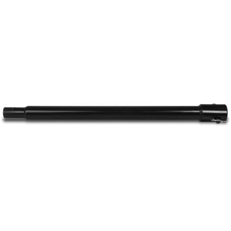EBERTH Bohrer Verlängerung für Erdbohrer, Erdlochbohrer, Gartenbohrer, Stahl, Länge 400mm, Aufnahme-Durchmesser 20mm, Schwarz Lackiert, Rostfrei, Steckverbindung mit Sicherungsbolzen