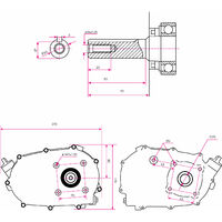 Reduktionsgetriebe 2:1 Ölbadkupplung Kupplung für Standmotor Benzinmotor und Dieselmotor (Eingangswelle Ø 20mm, Ausgangswelle Ø 20mm, Übersetzungsverhältnis 2:1)