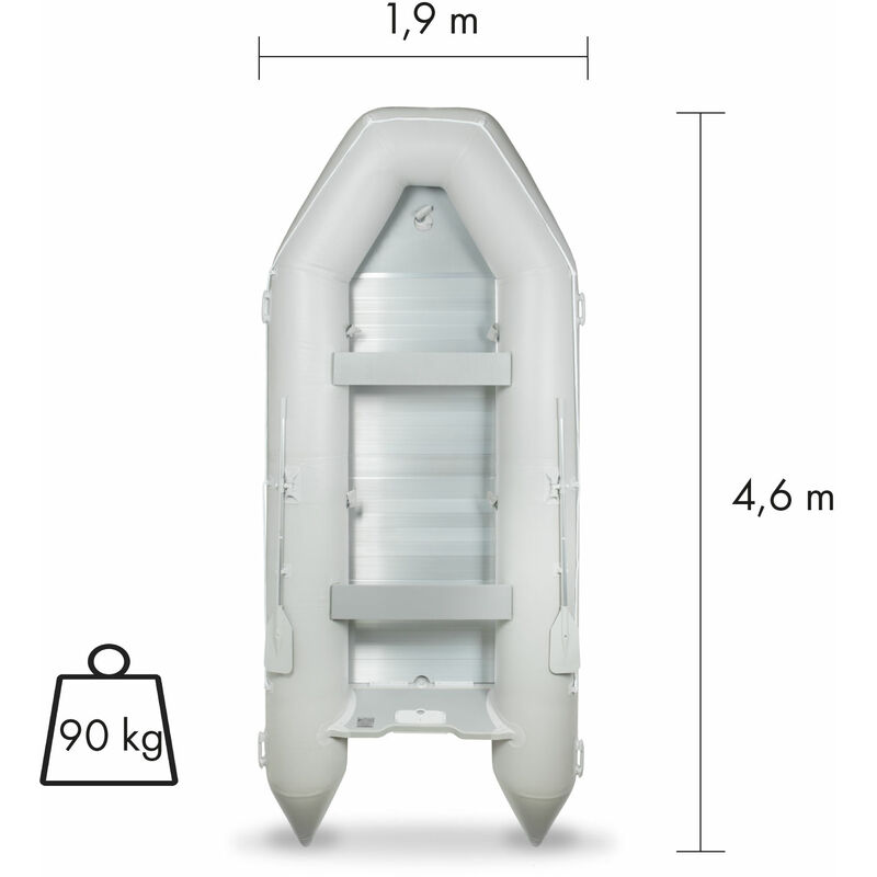 EBERTH Bateau Gonflable PVC 8 Personnes Jusqu'à 1100kg Avec Moteur 86lbs 207017