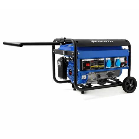 EBERTH 3000 Watt Groupe electrogene Generateur Electrique Portable Moteur à Essence 6,5 CV, 4 Temps, 2X 230V, 1x 12V, démarrage par câble, régulateur Tension Automatique AVR, avec châssis