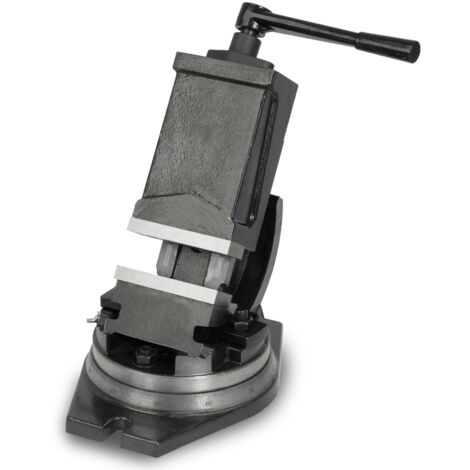 EBERTH Etau de machine rotatif et basculant en acier moulé, Max. Largeur de serrage 80mm, largeur des mors 100mm, étau pour perceuse, étau pour perceuse, basculant de 0° à 90°, pivotant à 360
