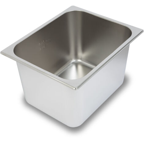 Bac GN 1/2 inox profondeur 200mm, hygiénique, -40° à +300°C, bain-marie pro – VERTES