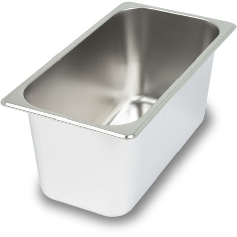 Bac GN 1/3 inox profondeur 150mm, hygiénique, -40° à +300°C, bain-marie pro – VERTES