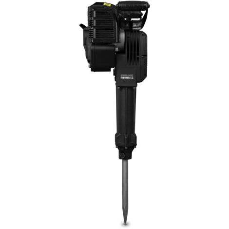 EBERTH Marteau Piqueur Burineur Thermique Essence 2,5CV, Moteur à 2 Temps, 700-1500 coups/min, 20-55 Joules, Prise Hexagonale SDS HEX 30mm, avec Burin Pointu, Burin Plat & Outil