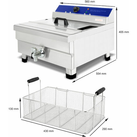 Friteuse Professionnelle VERTES 2x10L 6000W | Acier Inoxydable | Zone Froide | Température Réglable 50-200°C