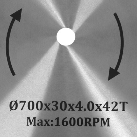 EBERTH Lame de Scie Circulaire en Acier avec Dents en Carbure pour la Coupe du Bois (Diamètre 700mm, Alésage 30mm, Épaisseur de la Lame 3.0mm, Largeur de Coupe 4.0mm, 42 Dents, RPM Max. 1600)