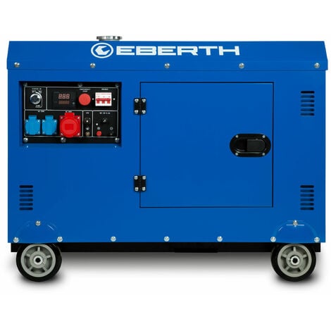 Générateur / Groupe électrogène Diesel insonorisé 10kVa 400V 230V 12V,  Refroidissement à EAU