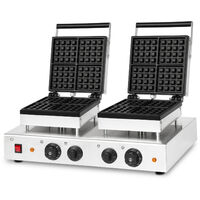 Double gaufrier pro gaufres belges, 8 pièces, 3200W, inox, minuterie – VERTES