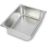 Bac GN 1/2 inox perforé profondeur 100mm, -40° à +300°C, bain-marie cuisine pro – VERTES