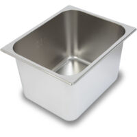 Bac GN 1/2 inox profondeur 200mm, hygiénique, -40° à +300°C, bain-marie pro – VERTES