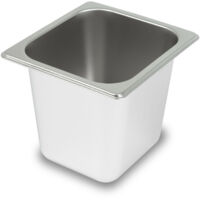 Bac GN 1/6 inox profondeur 150mm, hygiénique, -40° à +300°C, bain-marie pro – VERTES