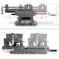 Etau Perceuse Colonne 2 Axes Etau Perceuse Colonne EBERTH - Table Croisée 2 Axes, Mors 150mm, Guidage Queue D'Aronde étau Fonte Acier Professionnel