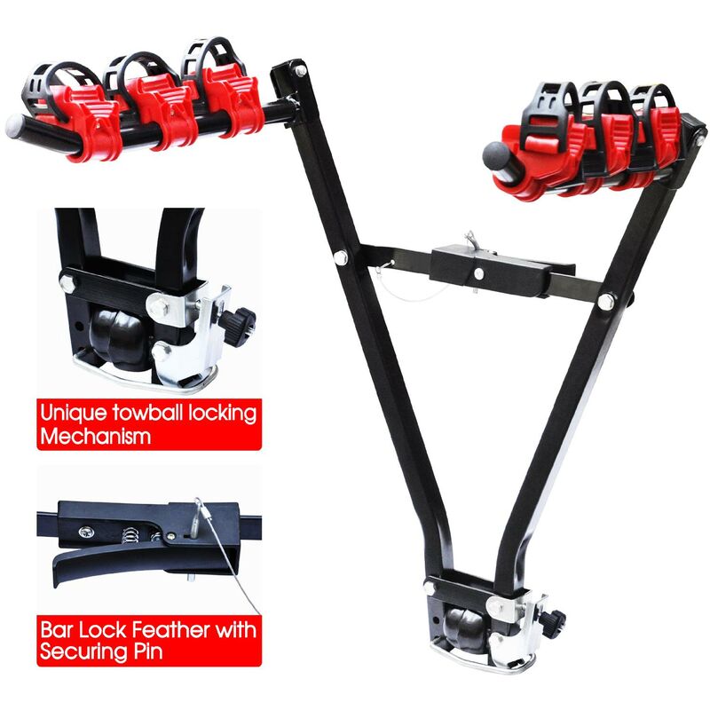 Oypla Universal 3 Bike Bicycle Tow Bar Car Mount Rack Stand Carrier