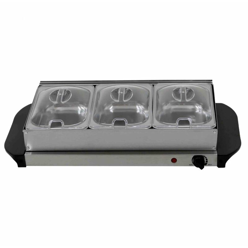 3 X 2.5L ELECTRIC BUFFET SERVER ADJUSTABLE TEMPERATURE FOOD WARMER HOTPLATE  TRAY