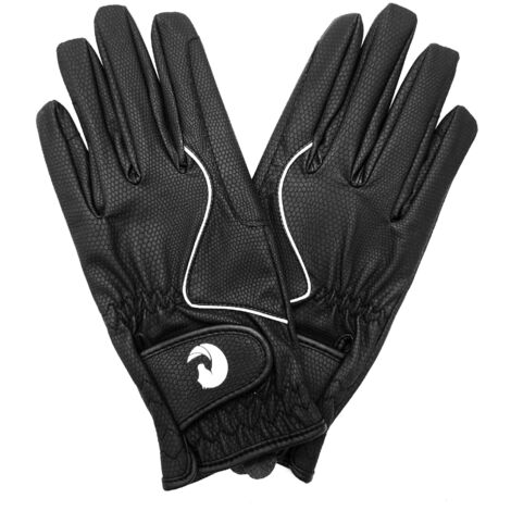 Coco Equestrian Black (S) Ladies Breathable Synthetic Leather Horse Riding Gloves