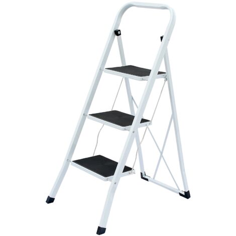 Oypla Foldable 3 Step Ladder Stepladder Non Slip Tread Safety Steel (1/5)