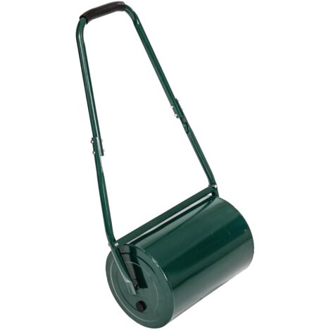 Oypla Galvanised Garden Steel Lawn Roller 30 Litre Drum Scraper Bar & Collapsible Handle Create a Lawn Worthy of a Bowls Green