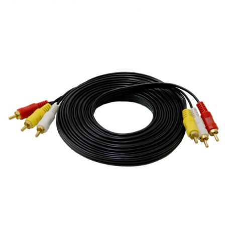 Oypla 5m Triple 3 Phono 3RCA to 3RCA AV Audio Video Gold Cable Lead (1/3)