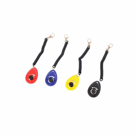 Oypla Multicoloured Pack of 4 Pet Dog Puppy Cat Training Clicker with Wrist Strap