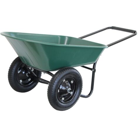 Oypla Heavy Duty Plastic Two Wheeled 70L Yard Garden Wheelbarrow Pneumatic Tyre