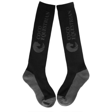 Coco Equestrian Dark Grey Unisex Adult Breathable Knee High Long Boot Horse Riding Socks - 1 Pair