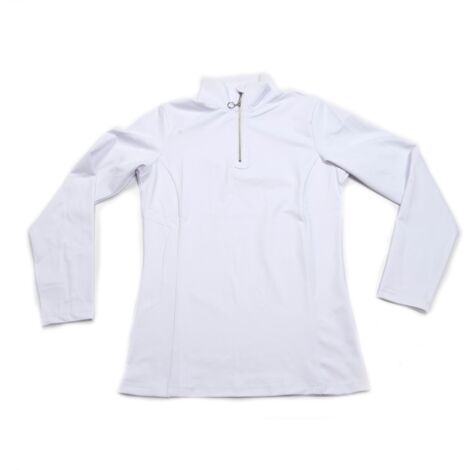 Coco Equestrian White Ladies Womens Kids Long Sleeve Horse Riding Equestrian Base Layer Shirt - L