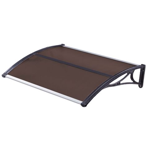 Oypla Tinted Outdoor Front Door Canopy Porch Awning Patio Rain Shelter Cover 120x80cm (1/5)