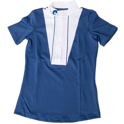 Coco Equestrian Navy Ladies Womens Kids Short Sleeve Horse Riding Equestrian Show Shirt - S