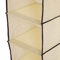 Oypla 6 Tier Cream Canvas Hanging Storage Shelves Wardrobe Organiser