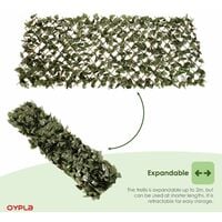 Oypla Artificial Ivy Leaf Willow Trellis Expandable Privacy Fence Screen 1m x 2m
