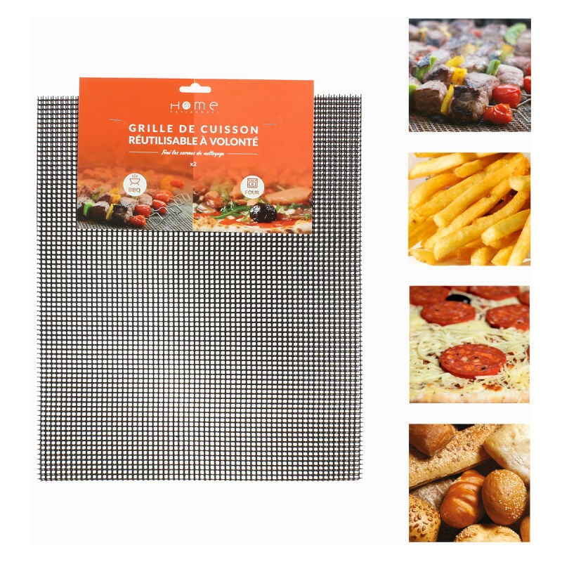 Lot de 2 grilles de cuisson spéciale Barbecue et Four 30x40cm  80162 pour Barbecue