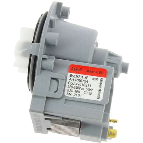 Pompe de vidange 40w ASKOLL M231XP C00144997 pour Lave linge ARTHUR MARTIN, CANDY, CURTISS, ELECTROLUX, ESSENTIEL B, FAURE, SAMSUNG, SIDEX , LAVE LINGE HUBLOT ESSENTIELB ELF 614D2, LAVE LINGE HUBLOT E