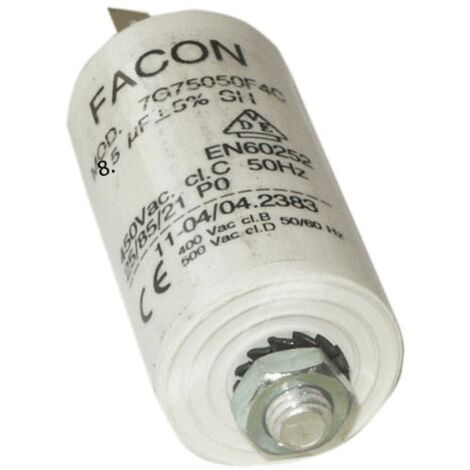 Condensateur 8.5 µf 400v C00258619 pour Sèche linge HOTPOINT ARISTON, INDESIT, WHIRLPOOL (1/2)