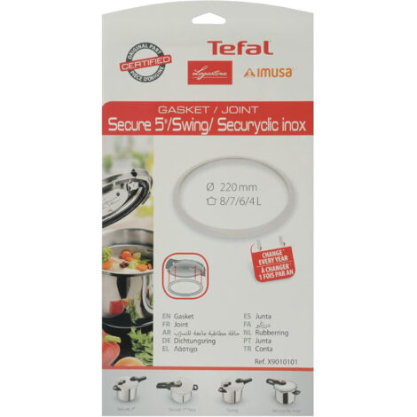 SEB – Joint d'étanchéité autocuiseur 220mm – X9010101 – Compatible Tefal et Lagostina – Maintien de l'étanchéité pour cuisson sous pression