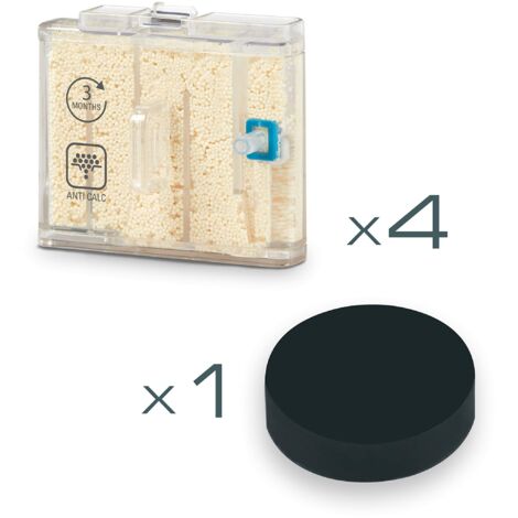 Lot de 4 cartouches anti-calcaire et 1 filtre pour aspirateur balai vapeur – Compatible Rowenta – ZR850001 (1/5)