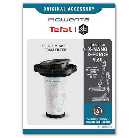 SEB – Filtre en mousse pour aspirateurs ROWENTA – Compatible modèles X-NANO et X-FORCE – Filtration efficace – ZR009010 (1/5)