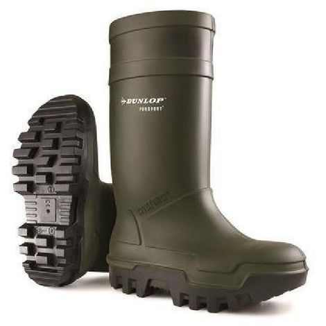 Dunlop C662933 Purofort Thermo + Full Safety Wellington / Mens Boots / Safety Wellingtons (9 UK) (GREEN)