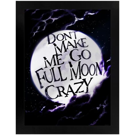 Grindstore Don´t Make Me Go Full Moon Crazy Tin Mirrored Plaque (One Size) (Black/Purple)