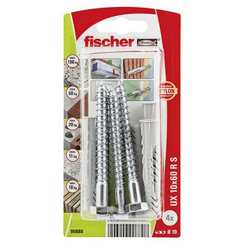 fischer - Tacos pared para hormigón SX 5x25 para fijar lámparas, cuadros,  Caja tacos 100 uds