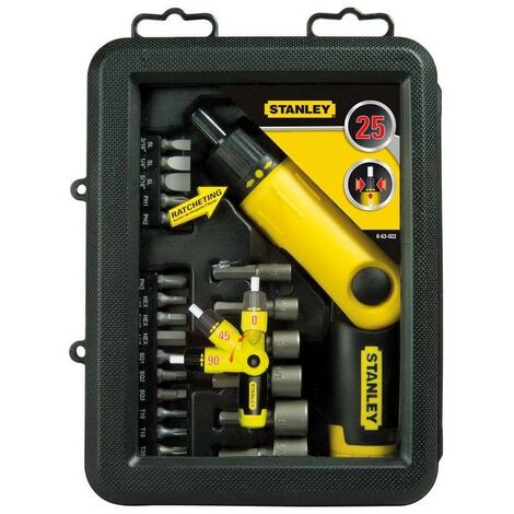 STANLEY 0-66-358 - Destornillador multipuntas extracorto con carraca 6  puntas