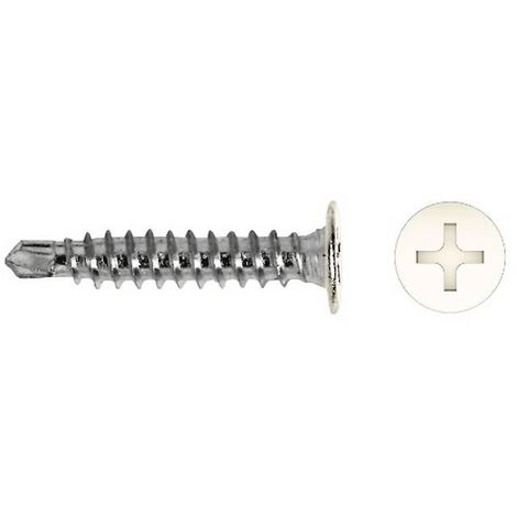 Tornillo autotaladrante cabeza extraplana Phillips Blanco