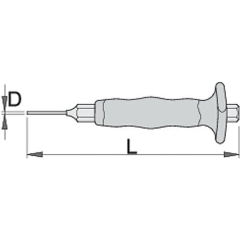 Botador cilíndrico para profesionales, Fabricado en acero al cromo vanadio  endurecido, Medidas del botador de 10 mm